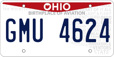 OH license plate GMU4624