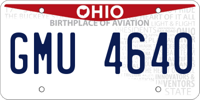 OH license plate GMU4640