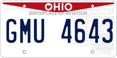 OH license plate GMU4643