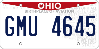 OH license plate GMU4645