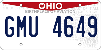 OH license plate GMU4649