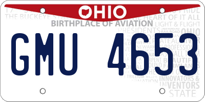 OH license plate GMU4653