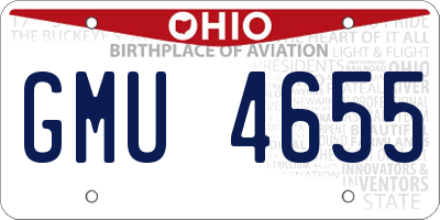 OH license plate GMU4655
