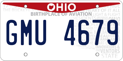 OH license plate GMU4679