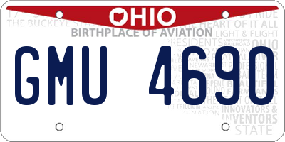 OH license plate GMU4690