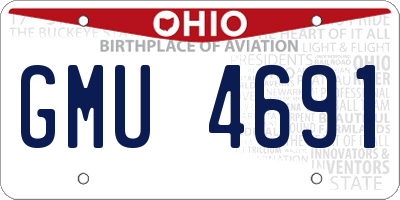 OH license plate GMU4691