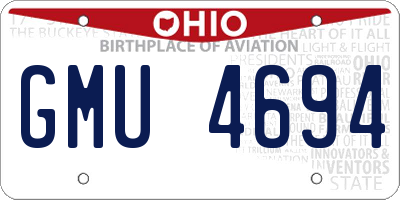 OH license plate GMU4694