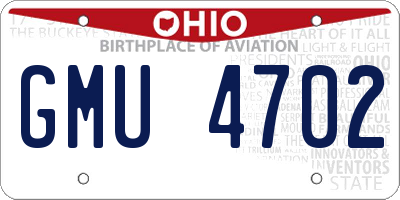 OH license plate GMU4702
