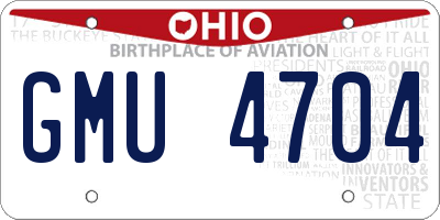 OH license plate GMU4704