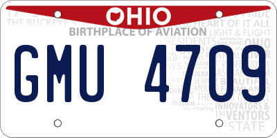 OH license plate GMU4709