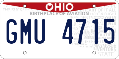OH license plate GMU4715