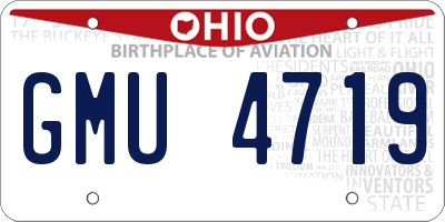 OH license plate GMU4719