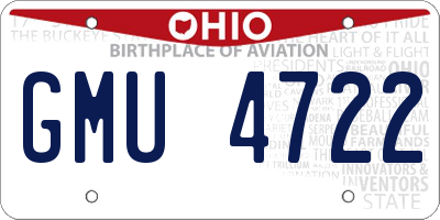 OH license plate GMU4722