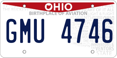 OH license plate GMU4746
