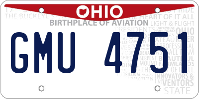OH license plate GMU4751