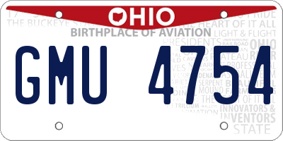 OH license plate GMU4754