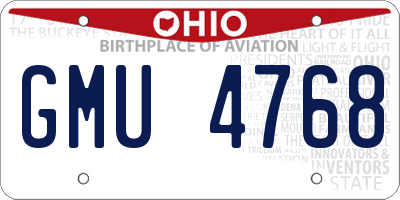 OH license plate GMU4768