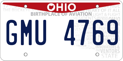 OH license plate GMU4769
