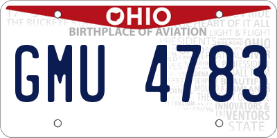 OH license plate GMU4783