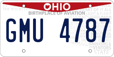 OH license plate GMU4787