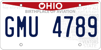 OH license plate GMU4789