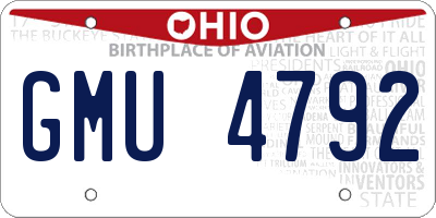 OH license plate GMU4792
