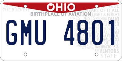 OH license plate GMU4801