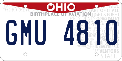 OH license plate GMU4810