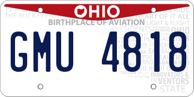 OH license plate GMU4818
