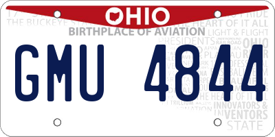 OH license plate GMU4844