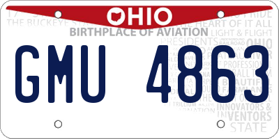OH license plate GMU4863