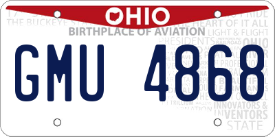 OH license plate GMU4868