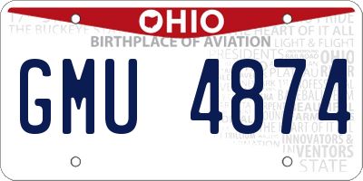 OH license plate GMU4874