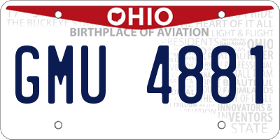 OH license plate GMU4881