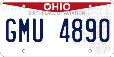 OH license plate GMU4890