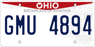 OH license plate GMU4894