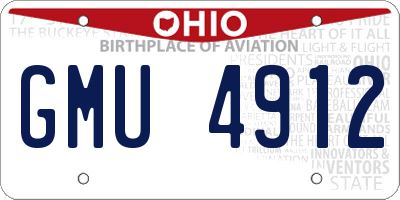 OH license plate GMU4912