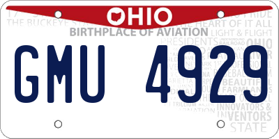 OH license plate GMU4929