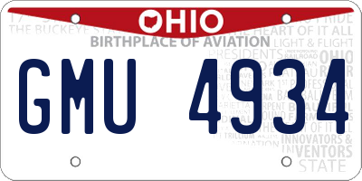OH license plate GMU4934