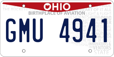 OH license plate GMU4941