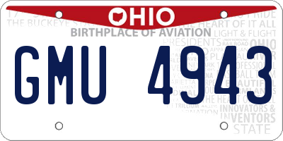 OH license plate GMU4943