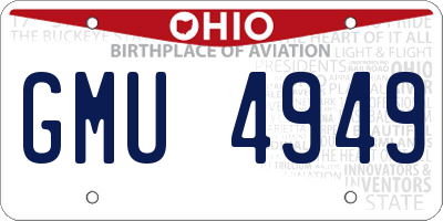OH license plate GMU4949