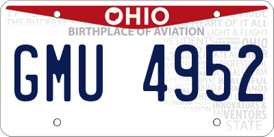 OH license plate GMU4952
