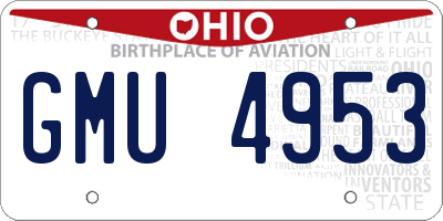 OH license plate GMU4953