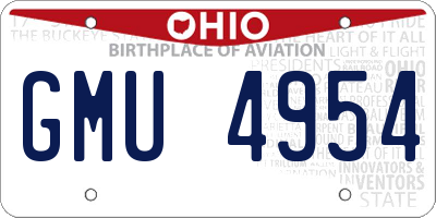 OH license plate GMU4954