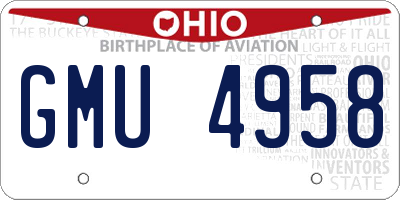 OH license plate GMU4958