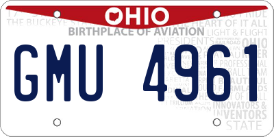 OH license plate GMU4961
