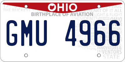 OH license plate GMU4966