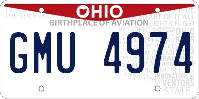 OH license plate GMU4974