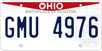 OH license plate GMU4976
